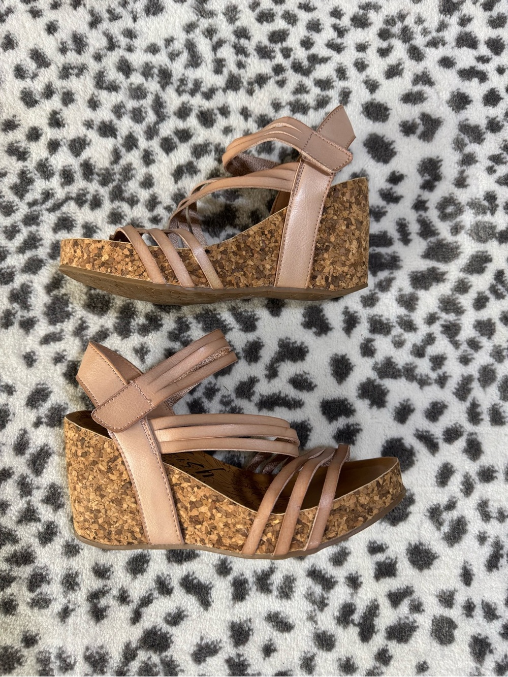 Blowfish Blush Cork Wedge Sandals